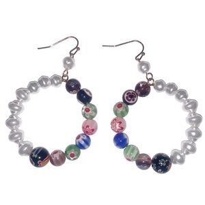 Ashley Stewart Women’s Large Hoop Bead Earrings